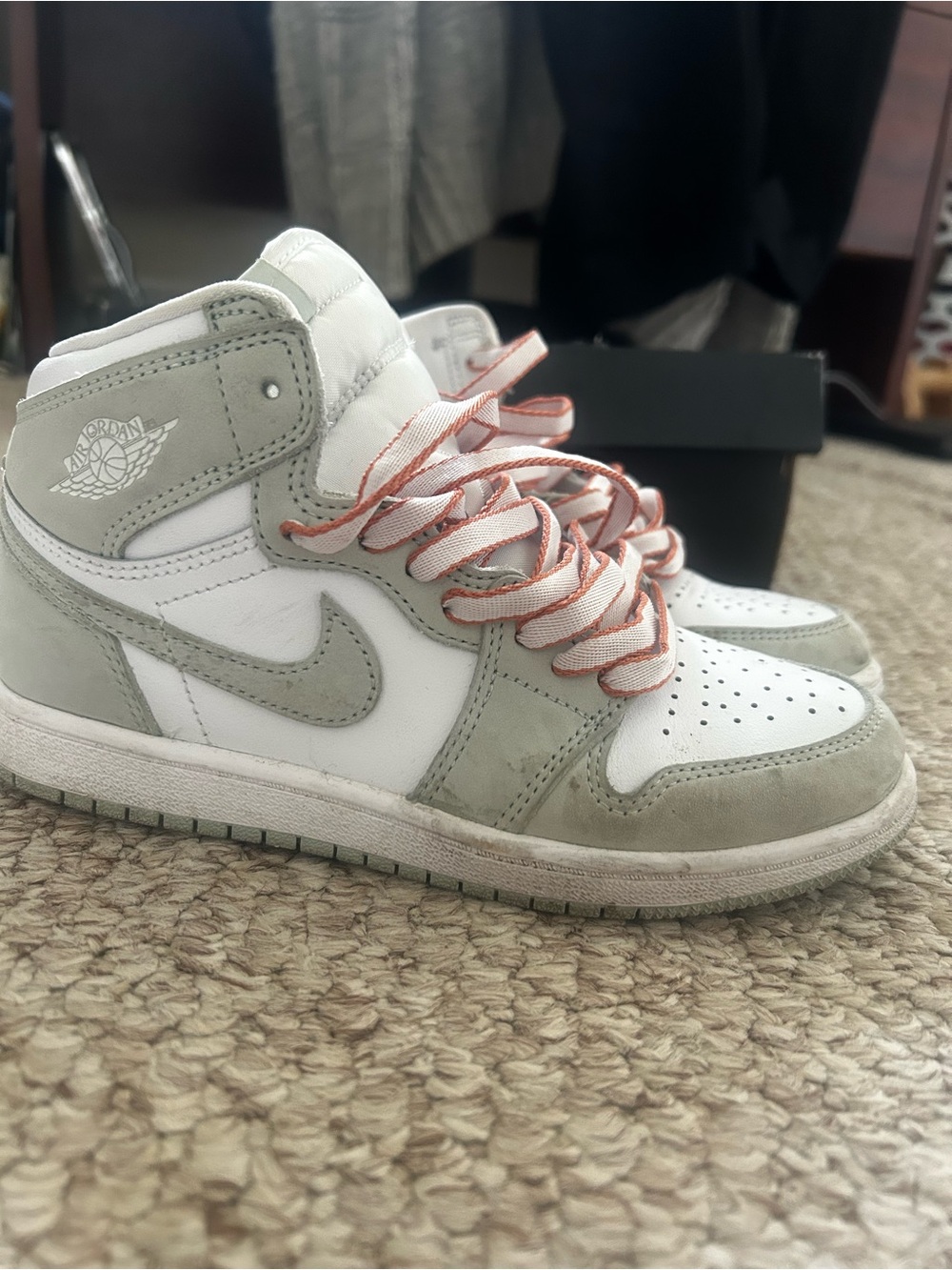 Jordan 1 Nike Seafoam White Children Girls Shoes Sneakers